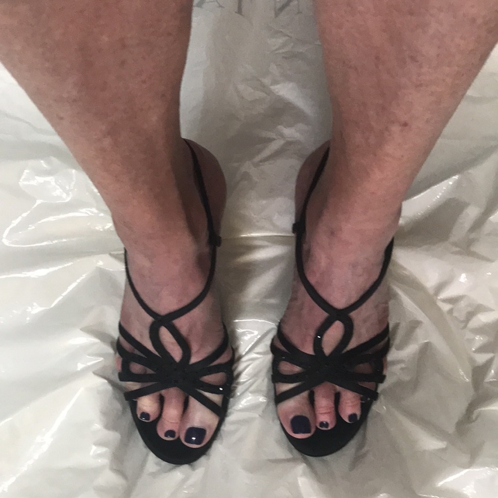 “Nina” black strappy dressy heels size 5.5 - Picture 7 of 9